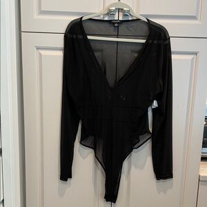 Rogue Black Mesh Bodysuit 2X